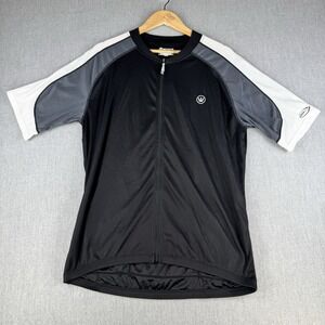Canari Cycling Jersey Men XL Black Gray Short Sleeve Full Zip Bike